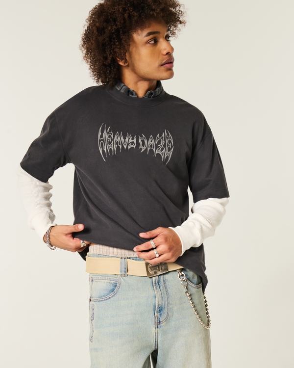 Men's Layered 2-in-1 Long-Sleeve Heavy Daze Graphic Tee | Men's