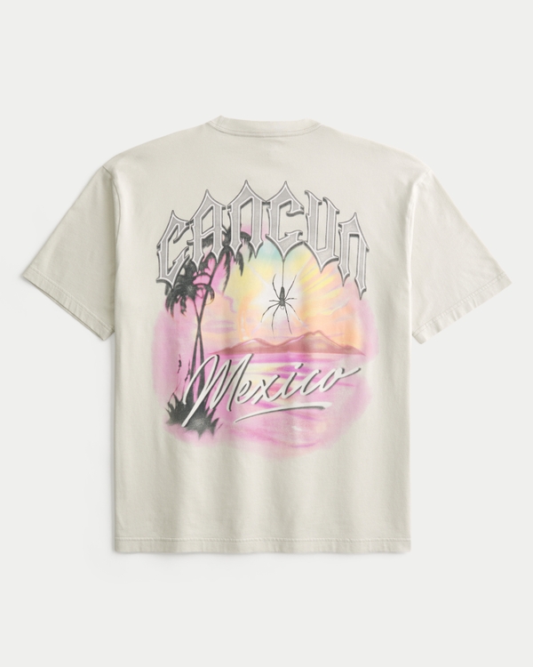 Men's Boxy Cancun Mexico Graphic Tee | Men's Clearance