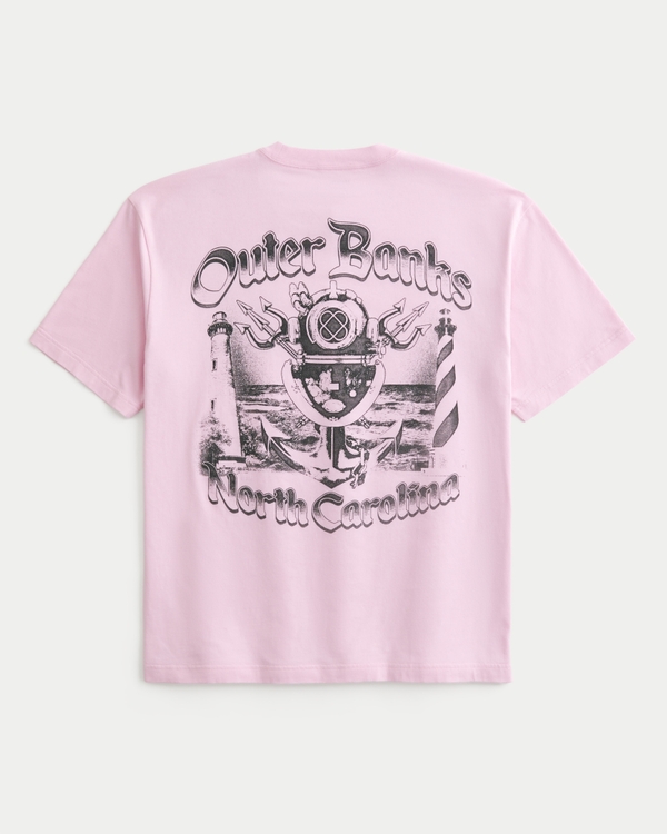 Boxy Outer Banks Graphic Tee, Rose Quartz view 1