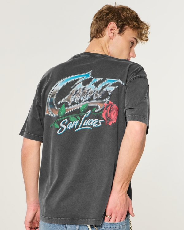 Boxy Cabo San Lucas Graphic Tee, Faded Black view 2
