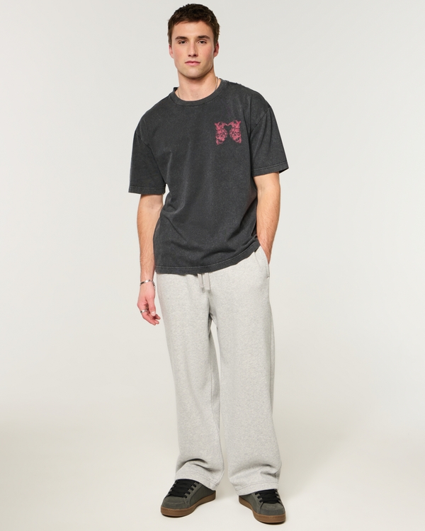 Boxy Graphic Tee, Washed Black view 2