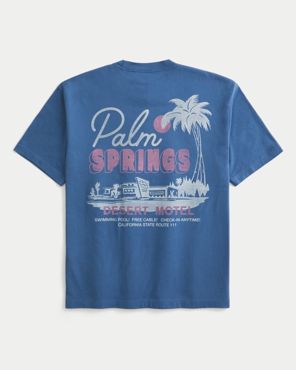 Boxy Palm Springs Graphic Tee, Blue view 1