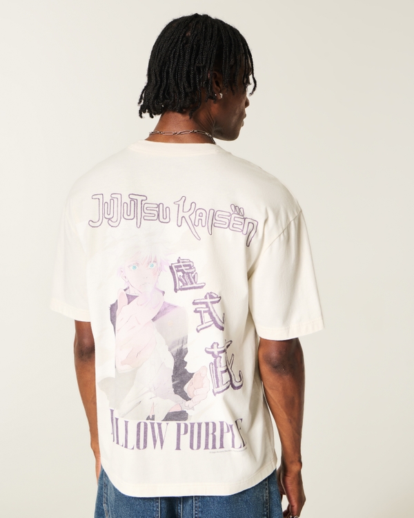 Boxy Jujutsu Kaisen Graphic Tee, Cream view 2