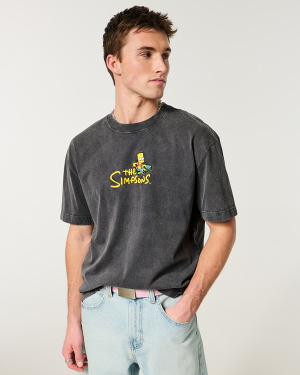 Boxy Heavyweight The Simpsons Graphic Tee, Charcoal Gray view 1
