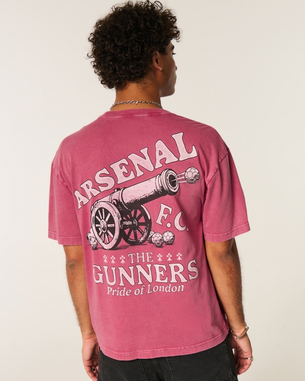 Arsenal F.C. Graphic Tee, Washed Dark Red view 1
