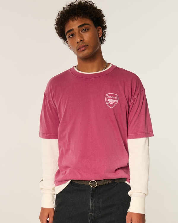 Arsenal F.C. Graphic Tee, Washed Dark Red view 2