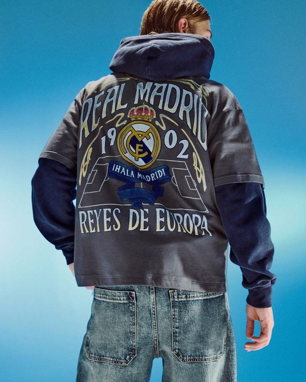 Real Madrid CF Graphic Tee, Faded Black view 1