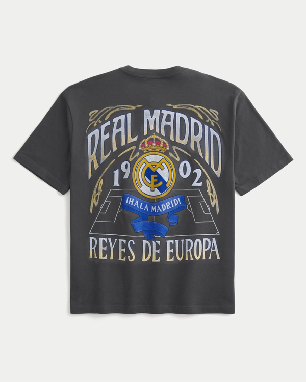 Real Madrid CF Graphic Tee, Faded Black view 1
