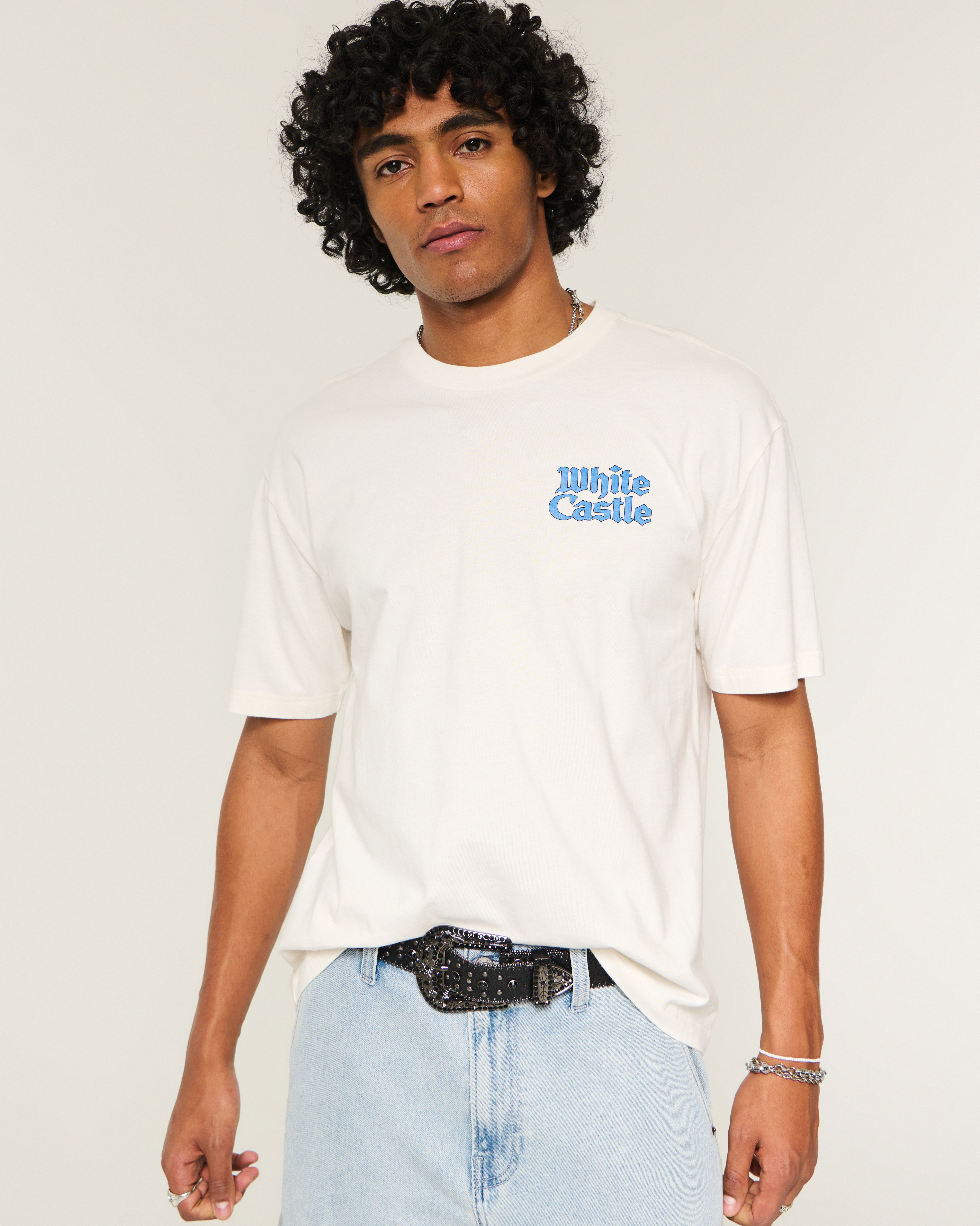 Boxy White Castle Graphic Tee