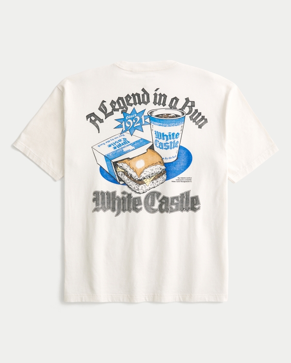 Men's Boxy White Castle Graphic Tee | Men's Clearance