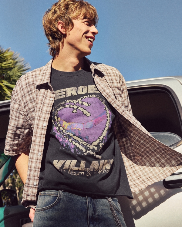 Boxy Metro Boomin Graphic Tee, Washed Black view 1