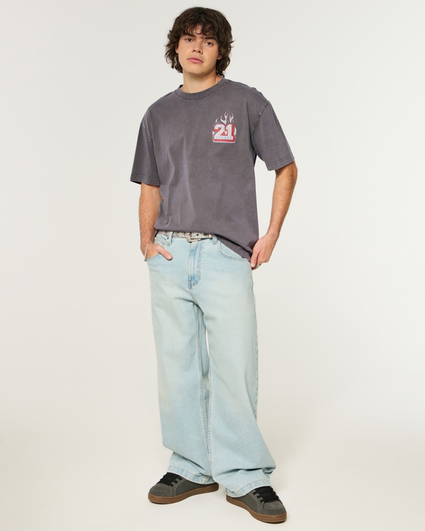 Boxy 21 Savage Graphic Tee, Charcoal Gray view 2