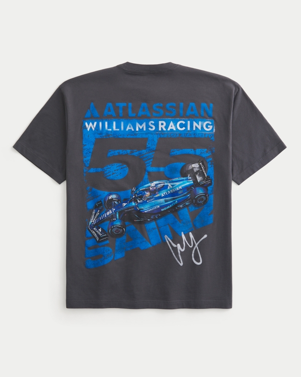 Boxy Atlassian Williams Racing Graphic Tee, Dark Grey Flat view 1