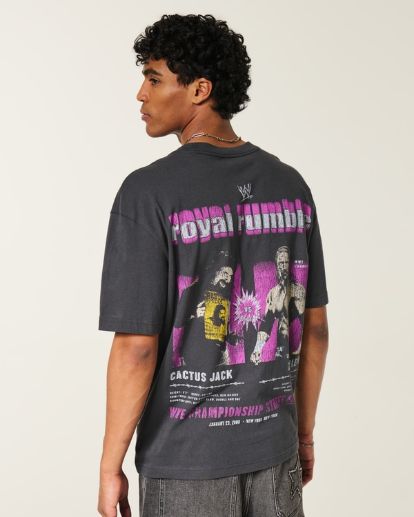 T-shirt Royal Rumble 2018 - Homme - Taille L - Manches Longues - Noir - Fruit Of The Loom