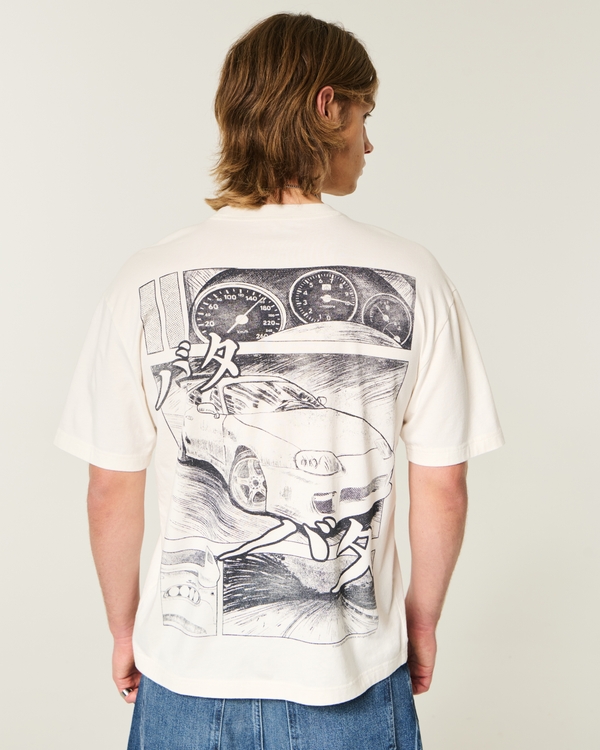 Boxy Toyota Supra Graphic Tee, Cream view 2