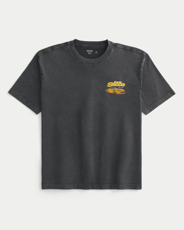 Camiseta cuadrada con estampa de Honda S2000, Negro view 2