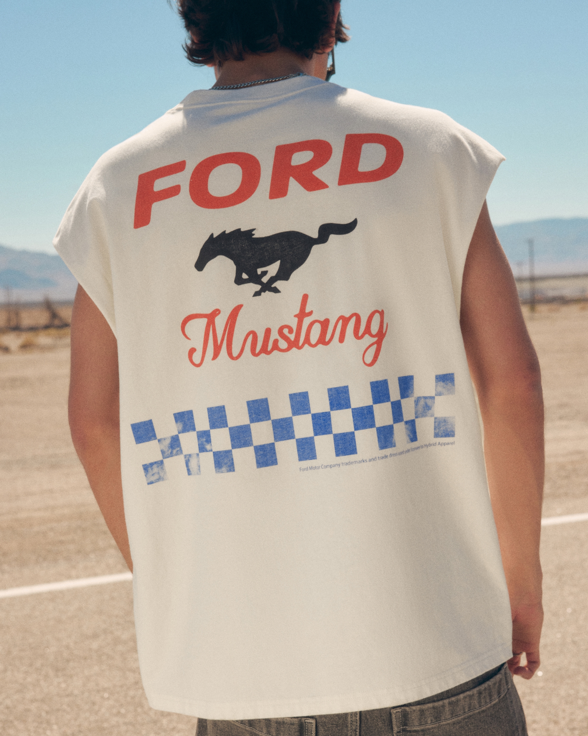 Boxy Heavyweight Ford Mustang Graphic Cutoff Tank