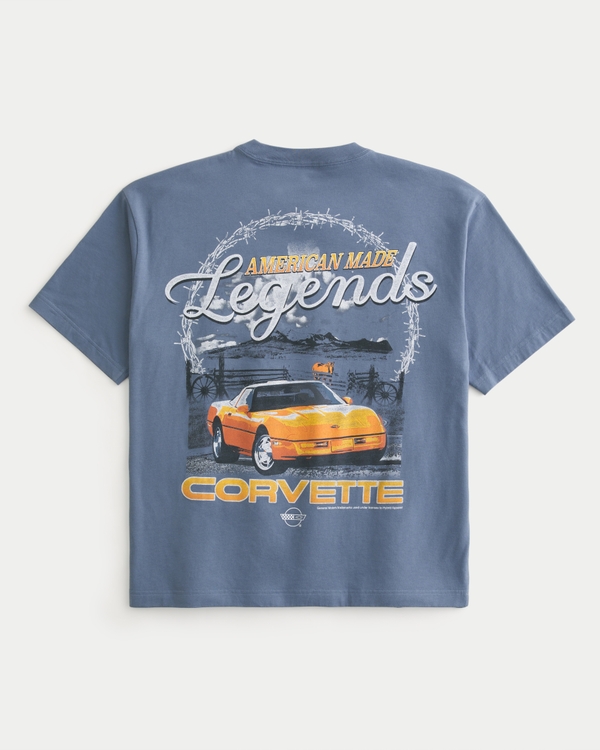 Boxy Chevrolet Corvette Graphic Tee, Dark Blue view 1