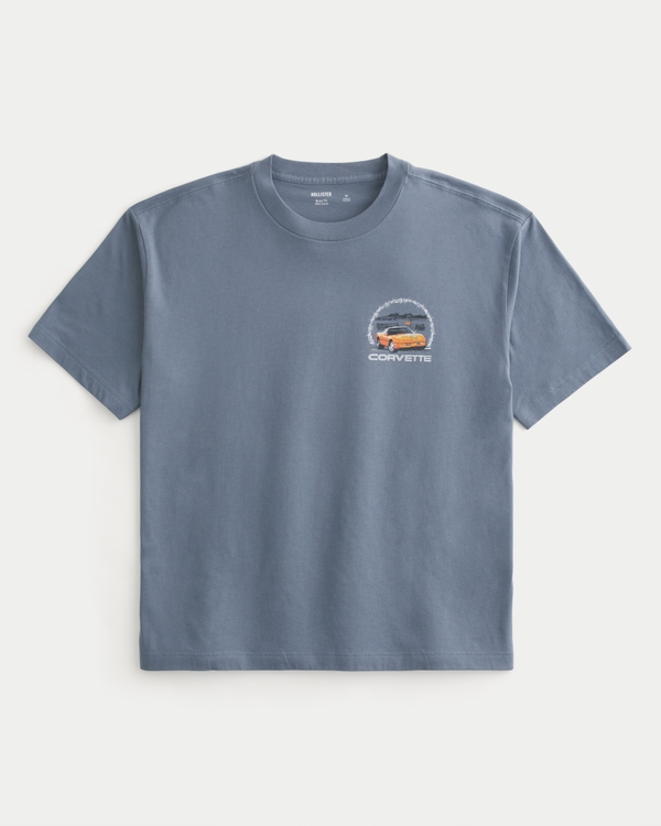 Boxy Chevrolet Corvette Graphic Tee, Dark Blue view 2
