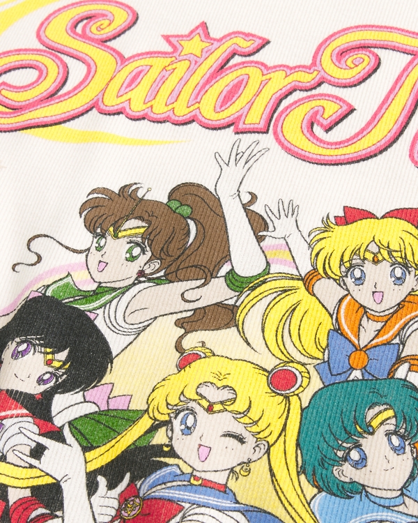 smilemoonページ Men's Sailor Moon Graphic Rib Baby Tee | Men's Clearance
