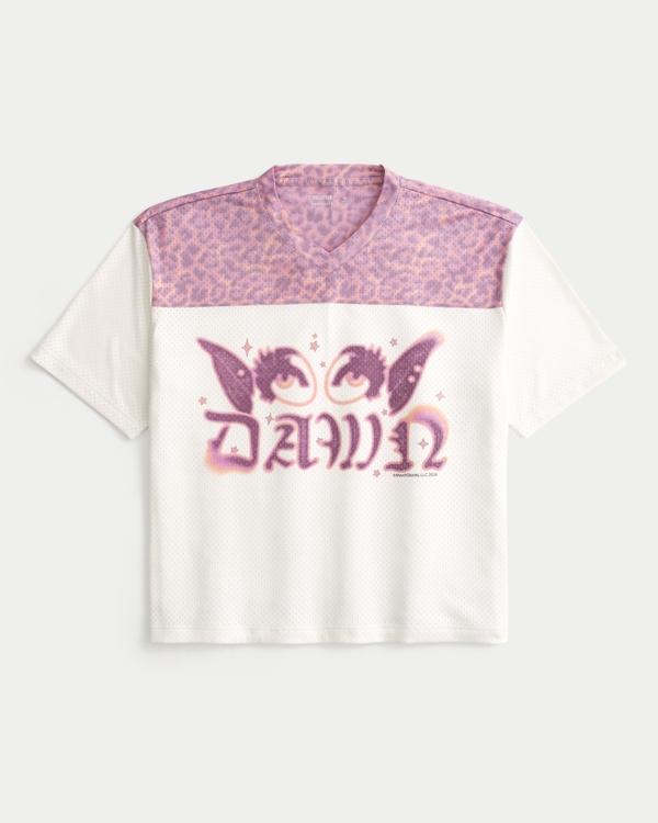 Super Boxy Dawn Graphic Football Jersey, Cream view 1