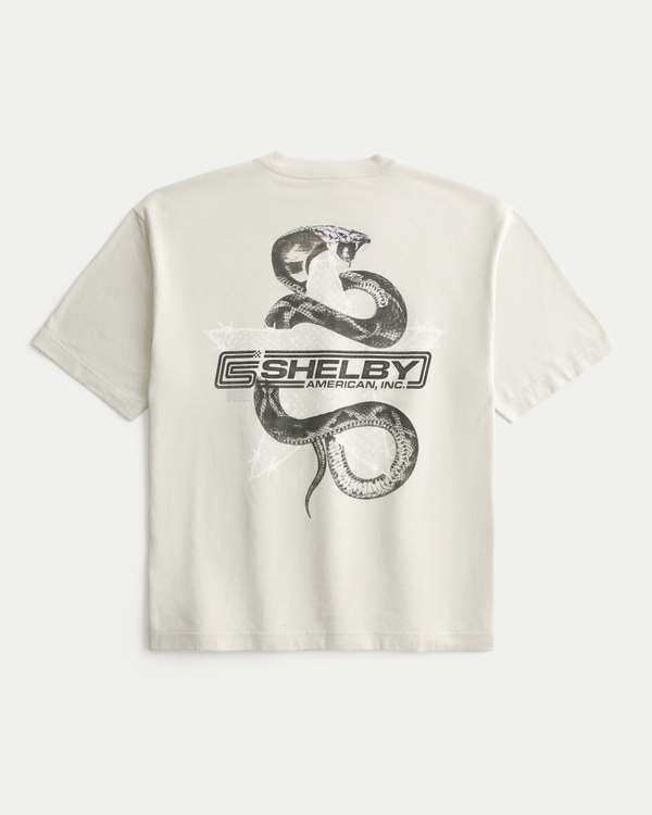Boxy Shelby Cobra Graphic Tee, Light Gray view 1