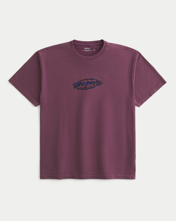 Relaxed Heavyweight Dana Point Graphic Tee, Burgundy view 1