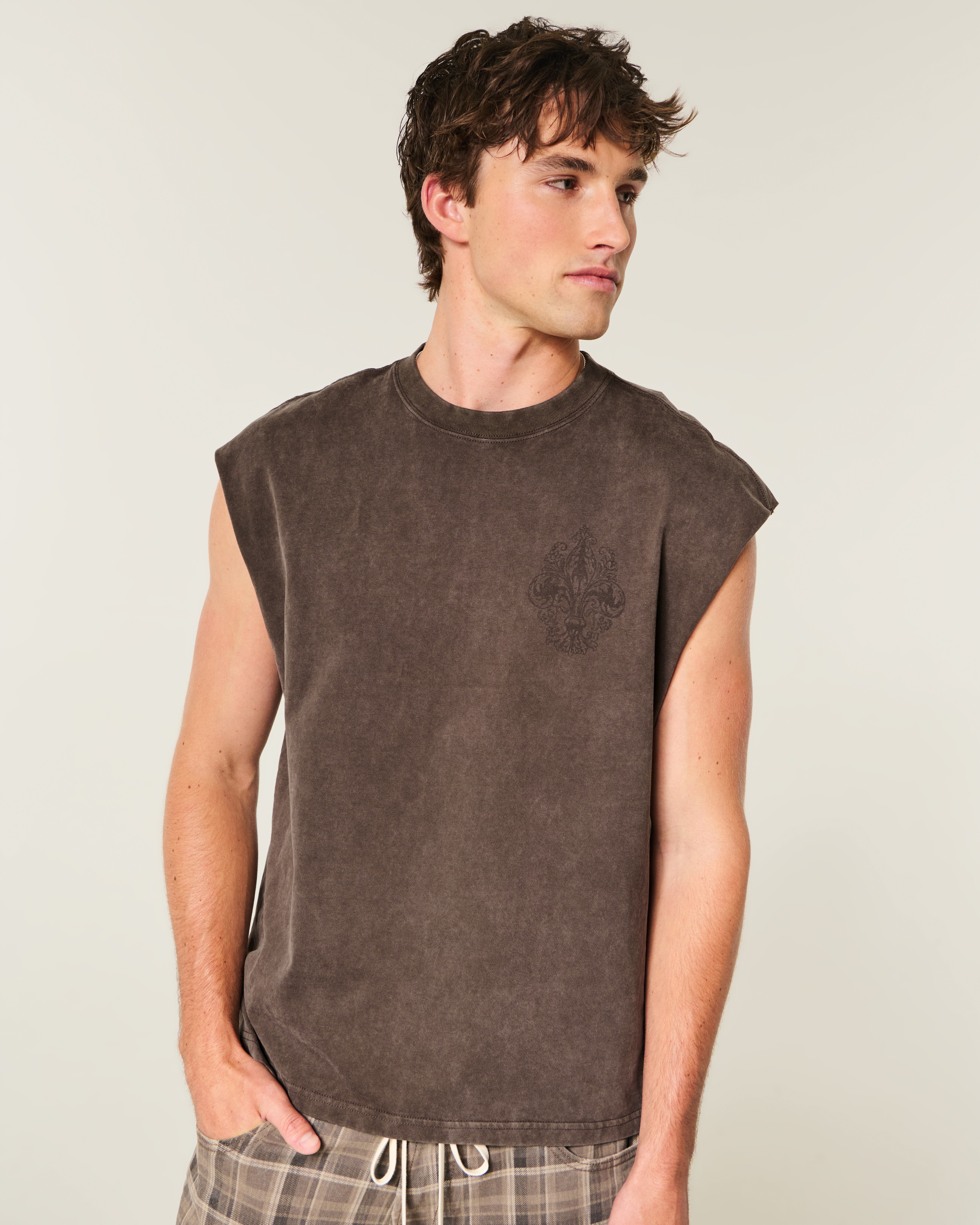 Boxy Heavyweight Graphic Cutoff Tank