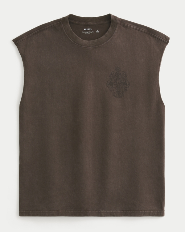 Men's Boxy Heavyweight Graphic Cutoff Tank | Men's Tops
