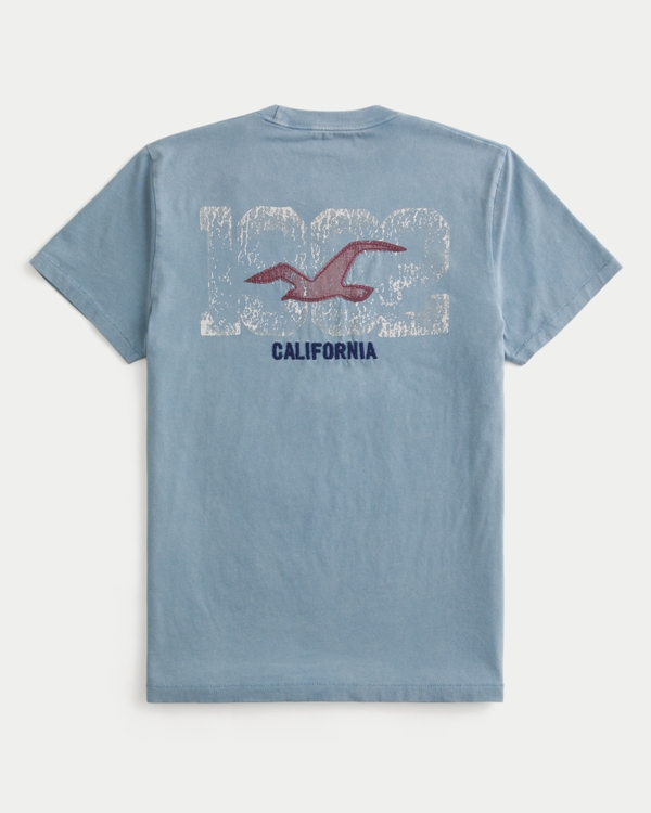 Logo Graphic Tee, Faded Light Blue view 1