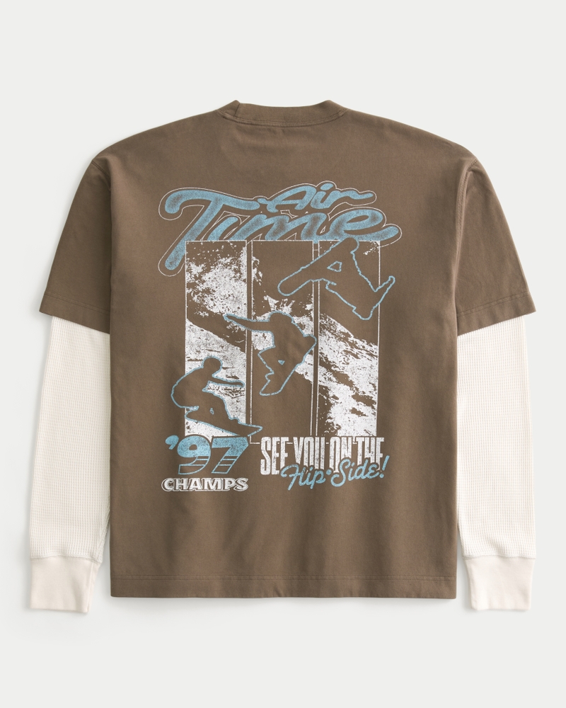 Men's Boxy Air Time Graphic Twofer T-Shirt | Men's Tops