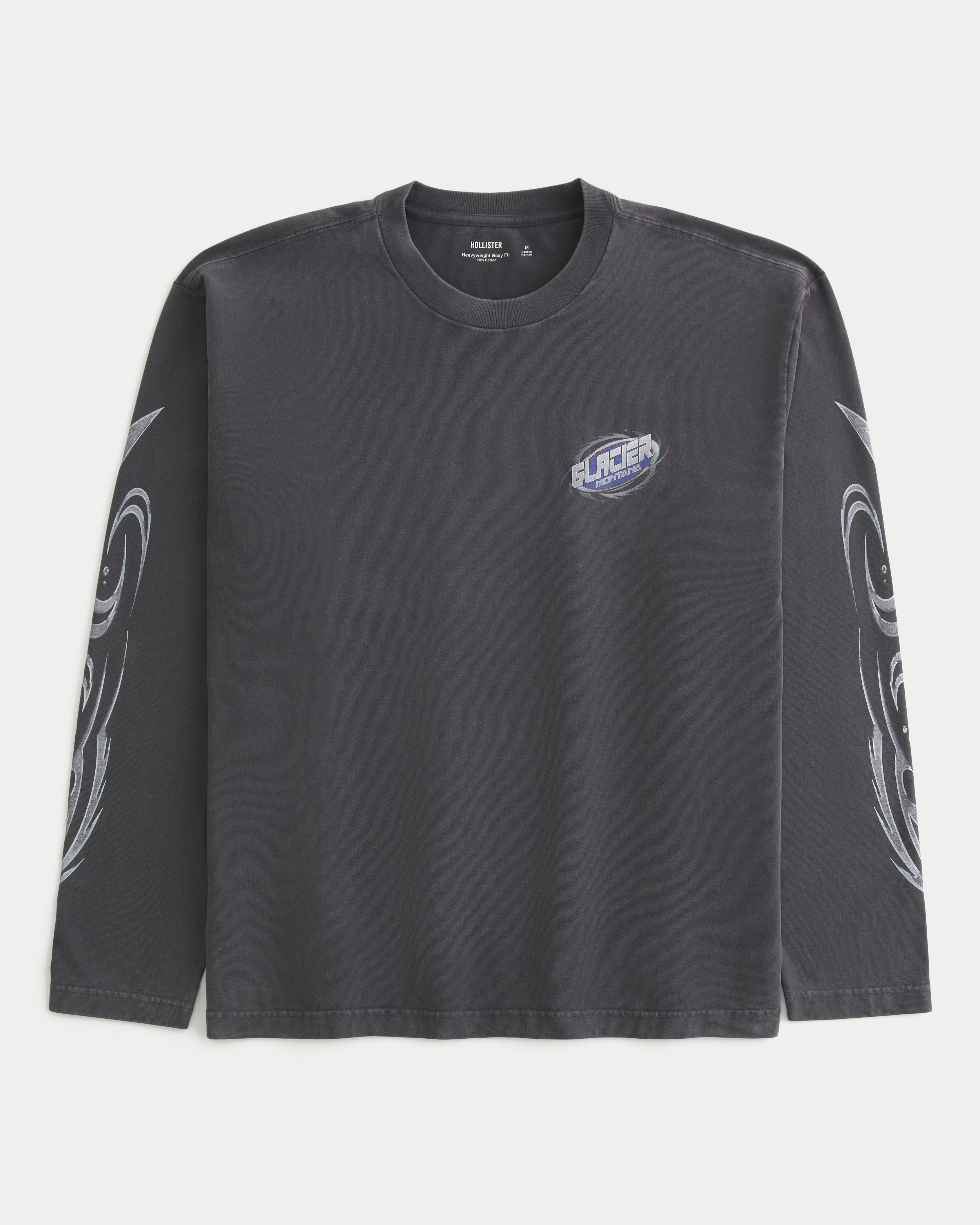 Boxy Heavyweight Long-Sleeve Glacier Montana Graphic Tee