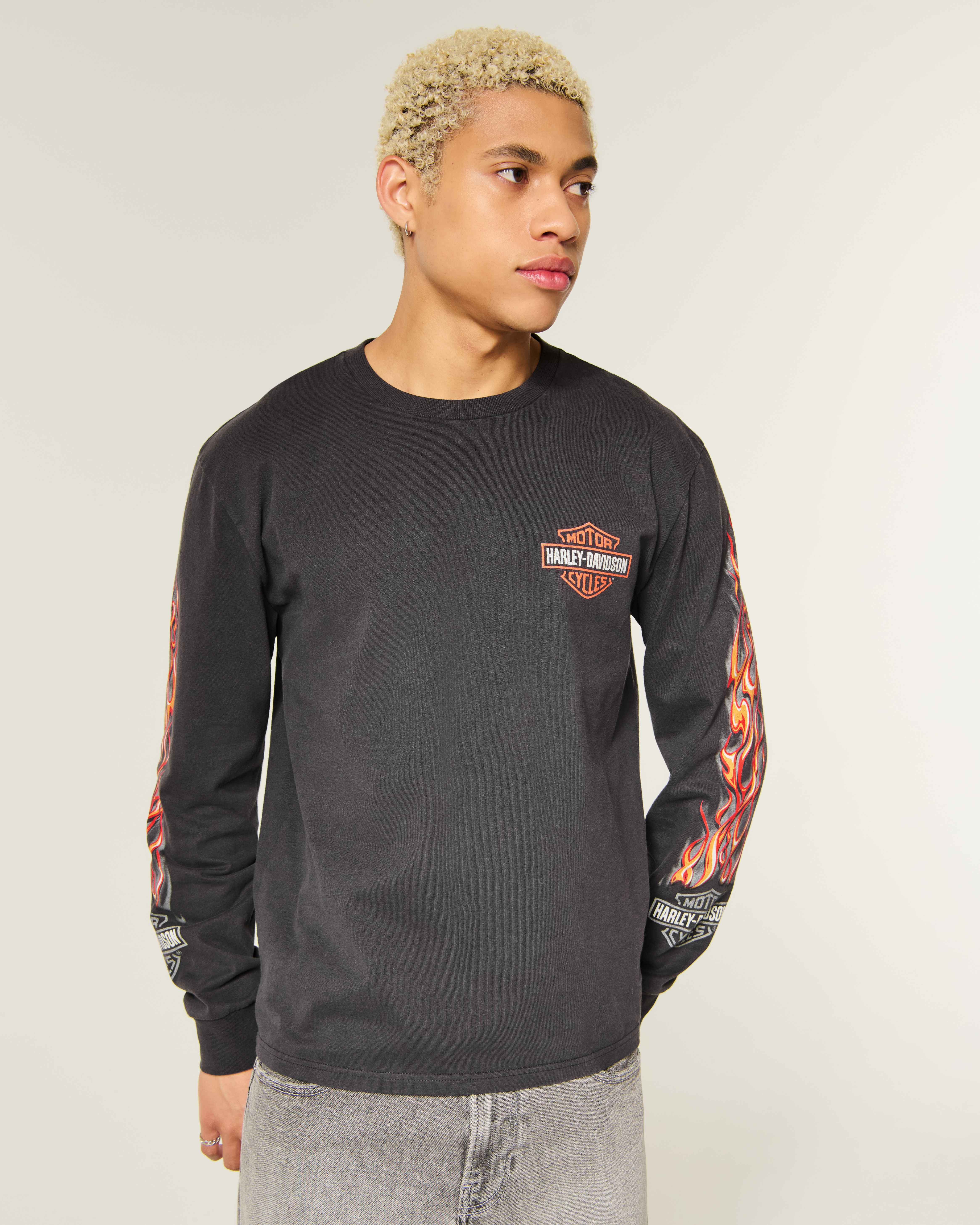 Relaxed Long-Sleeve Harley-Davidson Graphic Tee