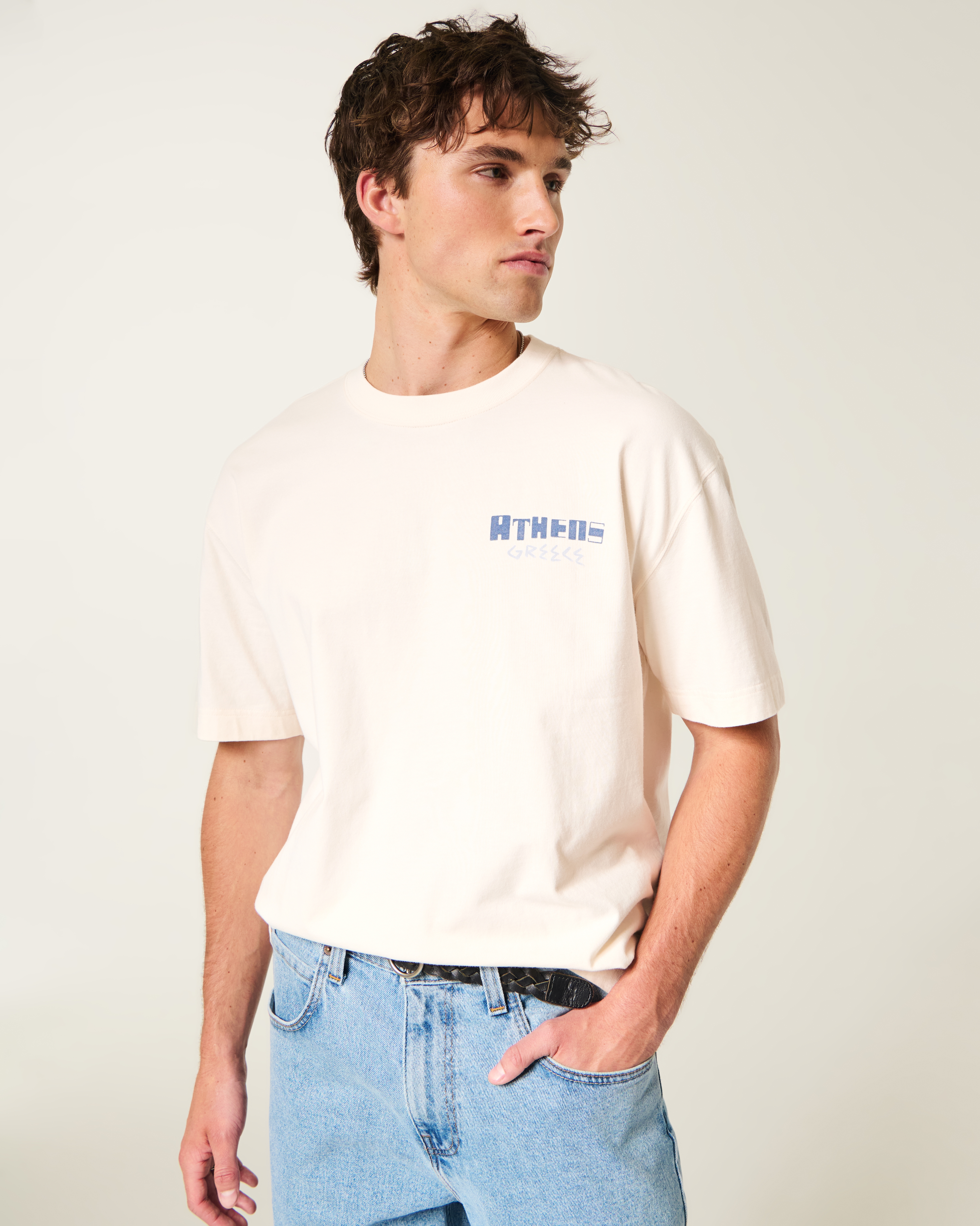 Boxy Heavyweight Athens Greece Graphic Tee