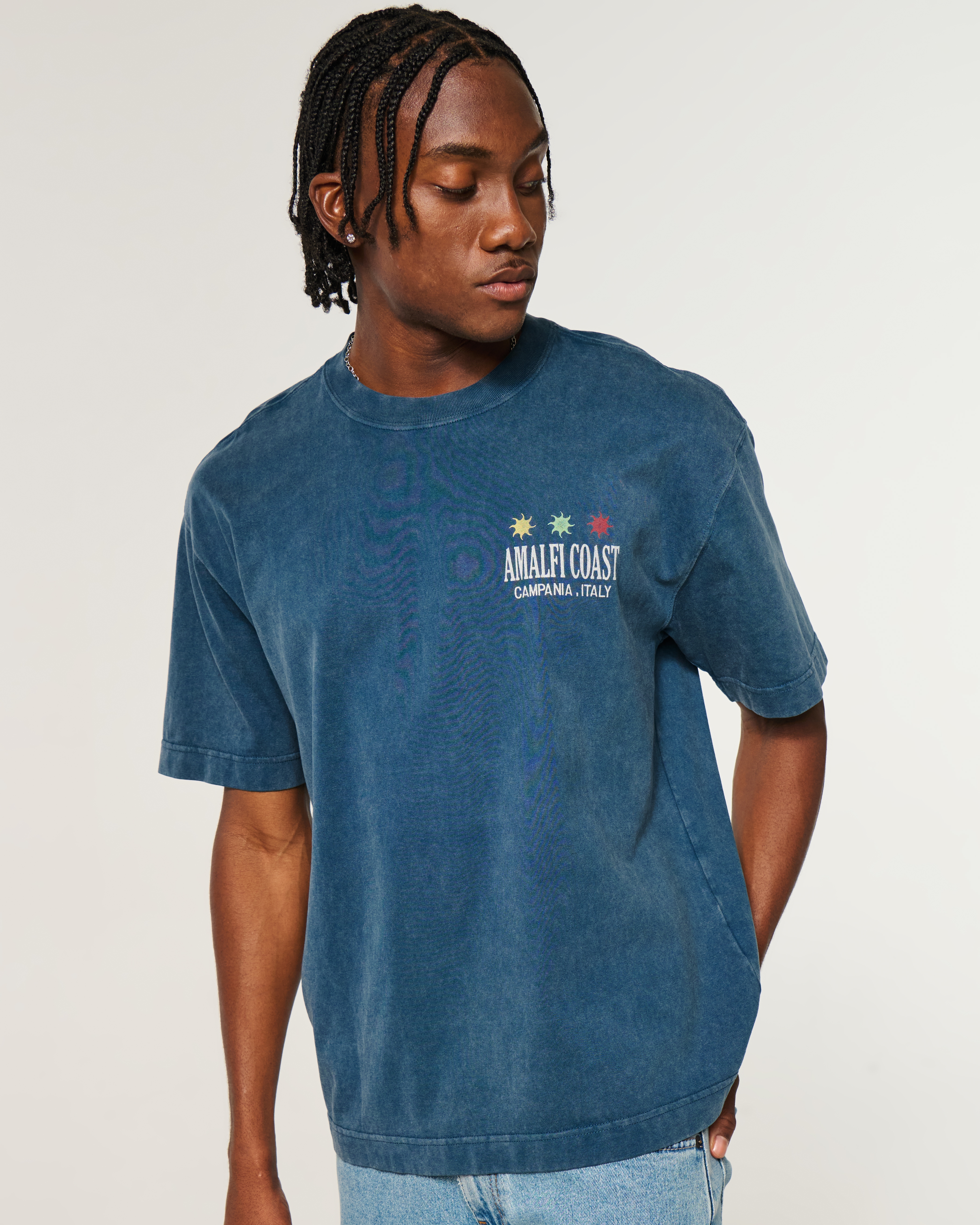 Boxy Heavyweight Amalfi Coast Italy Graphic Tee
