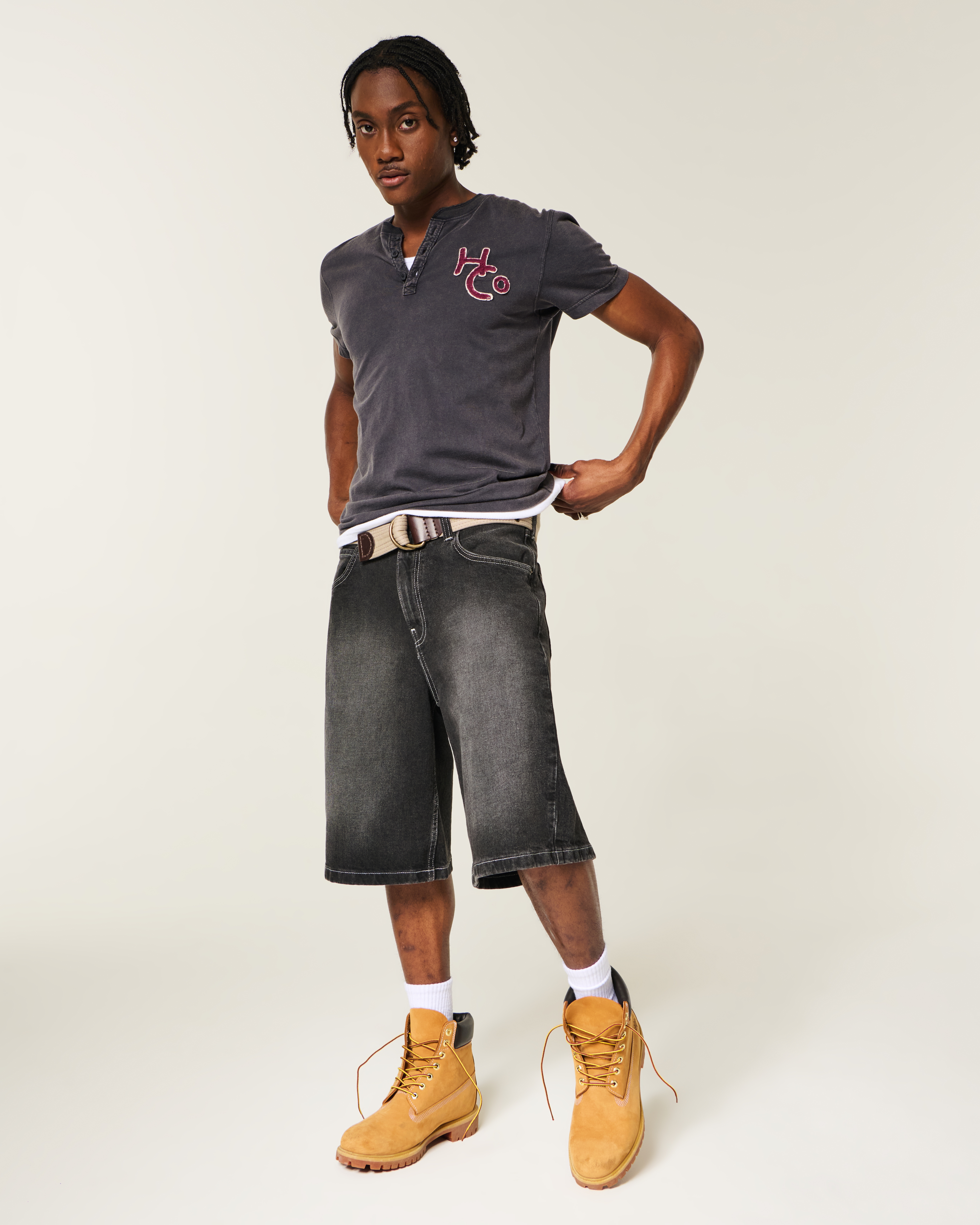 Short-Sleeve Logo Graphic Henley