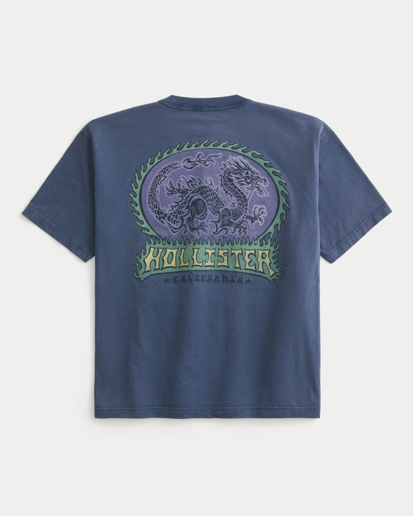 Men's Boxy Cotton Logo Graphic Tee | Men's Tops | HollisterCo.com
