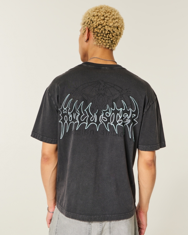 Men's Boxy Cotton Logo Graphic Tee | Men's Tops | HollisterCo.com