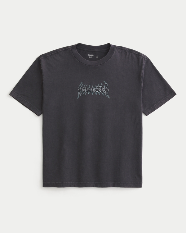 Men's Boxy Cotton Logo Graphic Tee | Men's Tops | HollisterCo.com