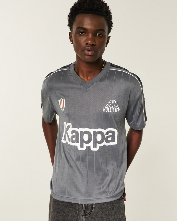 Hollister + Kappa Logo Graphic Soccer Jersey, Dark Gray view 2