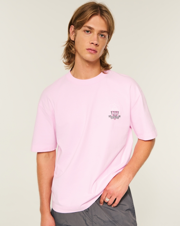 Hollister + Kappa Boxy Logo Graphic Tee, Pink view 2