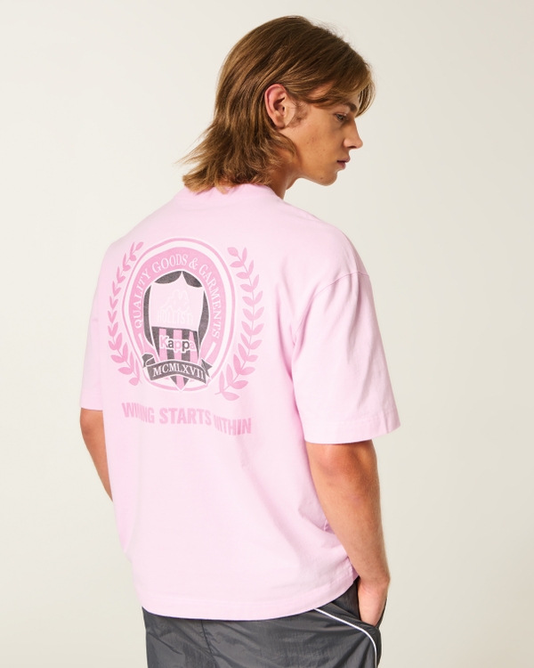 メンズ Hollister + Kappa ボクシー ロゴグラフィックTシャツ | メンズ