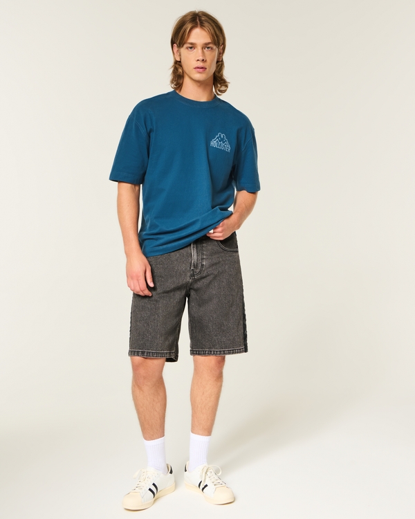 Hollister + Kappa Boxy Logo Graphic Tee, Blue view 2