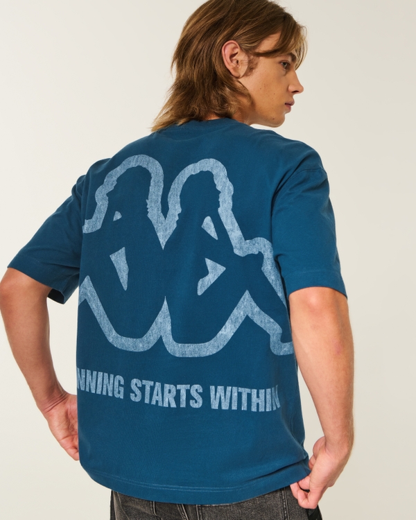 メンズ Hollister + Kappa ボクシー ロゴグラフィックTシャツ | メンズ