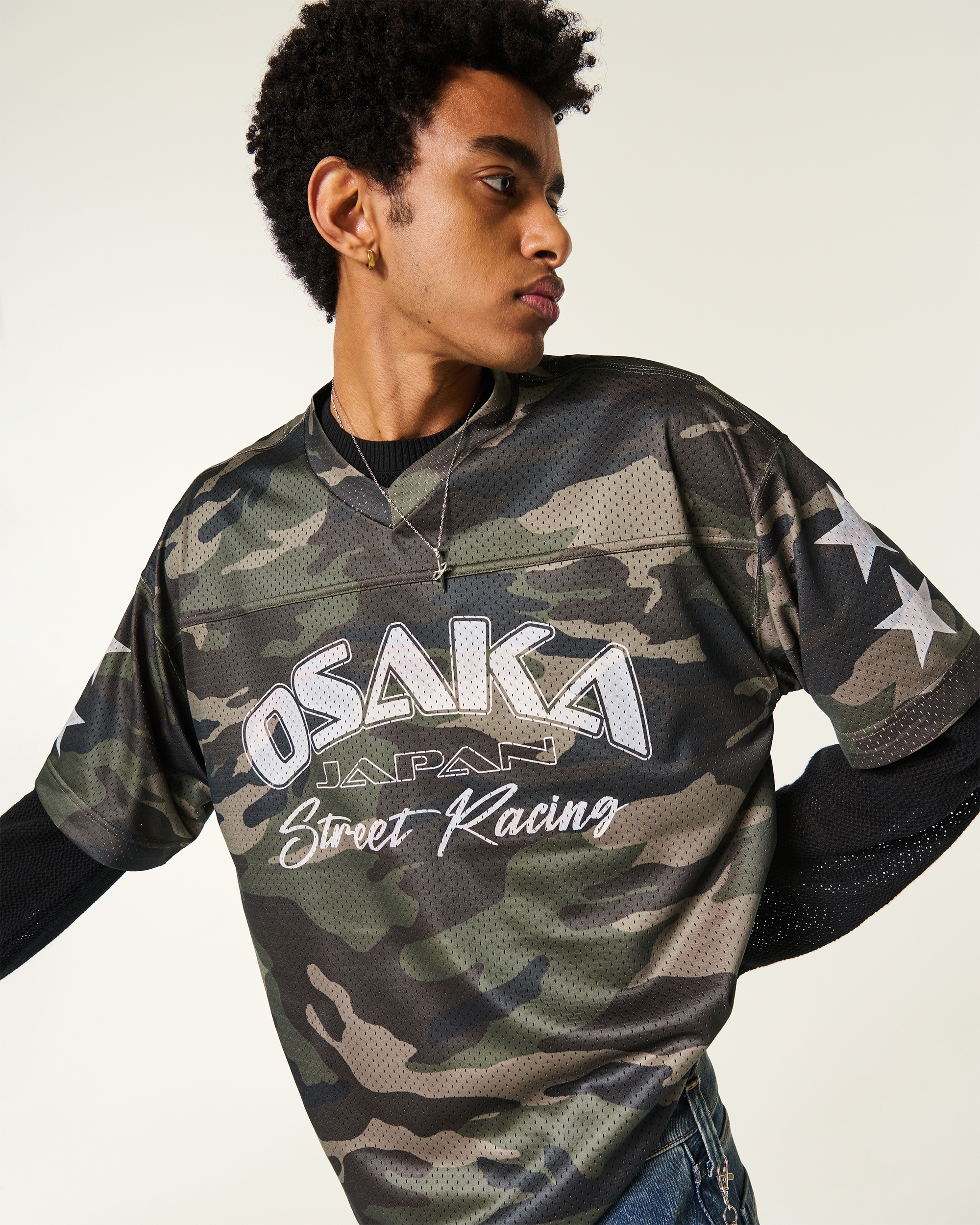 Baggy Osaka Street Racing Graphic Camo Jersey