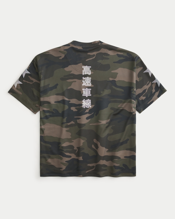 Jersey holgado de camuflaje con gráfico de carreras callejeras de Osaka, Camuflado view 1