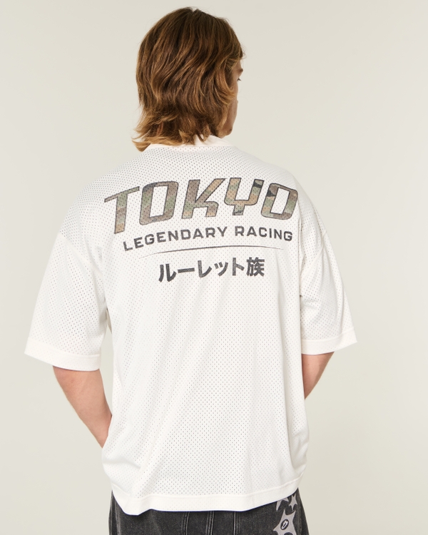 Baggy Tokyo Racing Graphic Jersey, Cream view 2