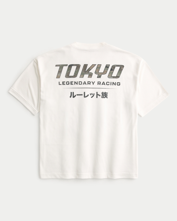 Jersey holgado con gráfico de Tokyo Racing, White Print view 1