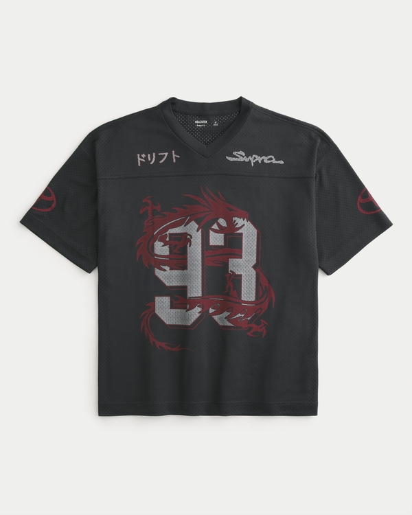 Jersey con estampa holgado Toyota Supra, Negro view 2