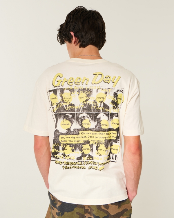 Boxy Green Day Nimrod Graphic Tee, Cream view 1
